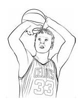 Coloring Larry Bird Pages Nba Drawing Printable sketch template