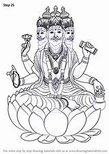 Brahma Hinduism Drawingtutorials101 sketch template