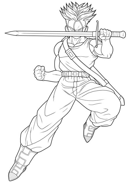 trunks  sword coloring page anime coloring pages