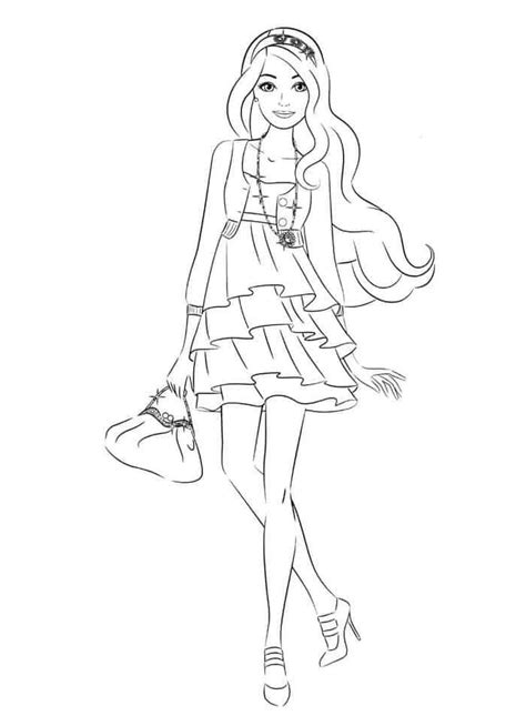 fashion barbie coloring pages  girls