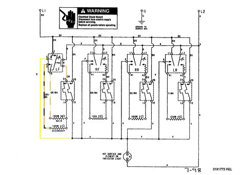 wiring diagram  lf burner double burner switch whirlpool cooktop gjc hq