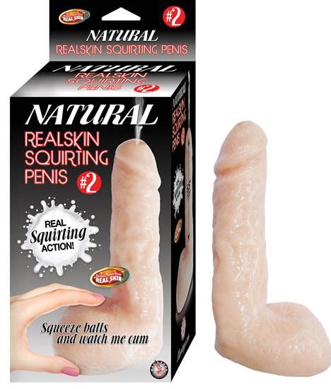 Natural Realskin Squirting Penis 02 7 Inches Dildo Beige