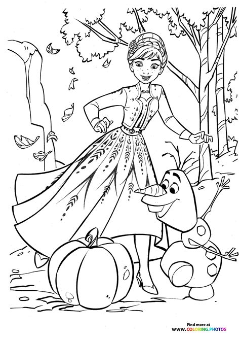olaf  anna   pumpkin coloring pages  kids