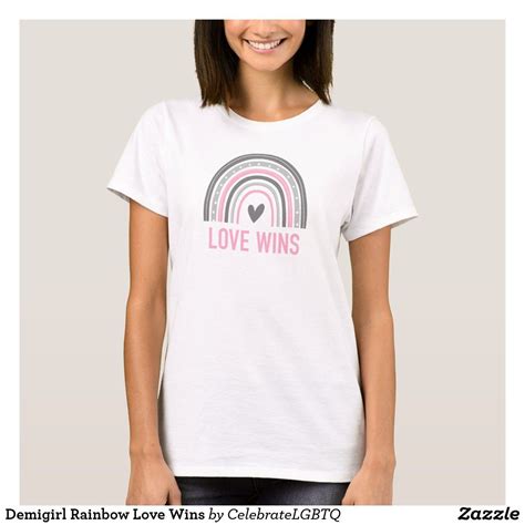 Demigirl Rainbow Love Wins T Shirt Casual Wardrobe Retro Vintage
