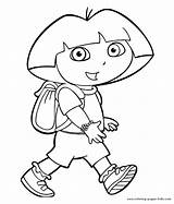 Coloring Pages Cartoon Dora Explorer Character Color Printable Kids Characters Sheets Found sketch template