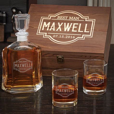 fremont personalized whiskey argos decanter set with
