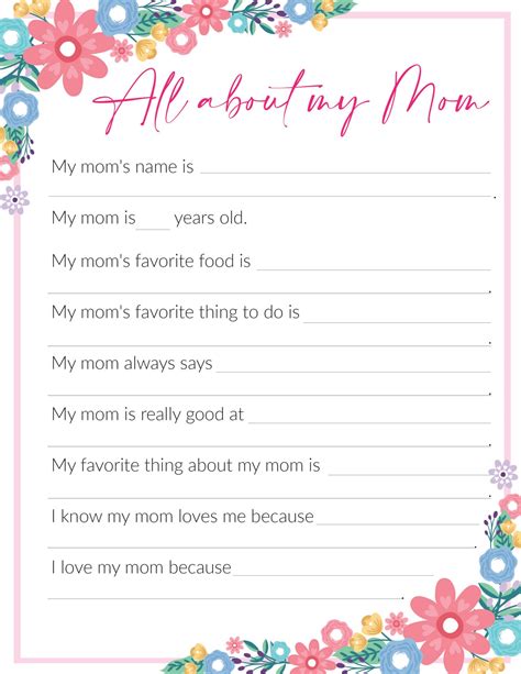 mom printable printable word searches