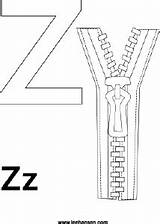 Coloring Zipper Letter Pages Alphabet Template sketch template