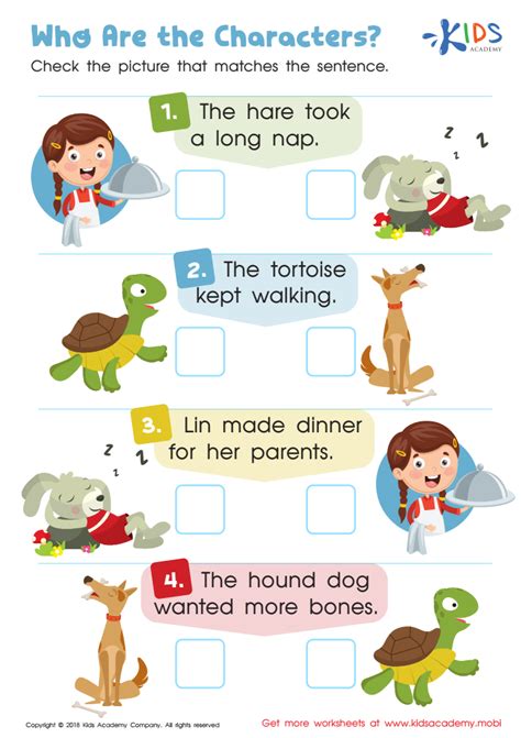 characters worksheet fourth grade