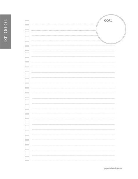 printable list sheets