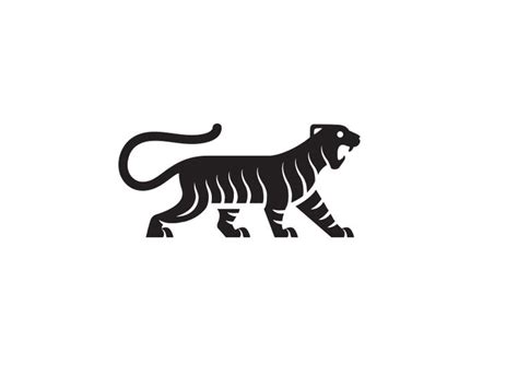 tiger jungle forest symbol mark logo tiger illustration natural design