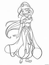 Jasmine Aladin Princesse Mille Nuits Lampe Conte Merveilleuse sketch template