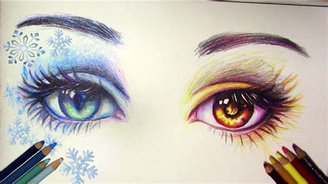 How To Draw Fire And Ice Eyes Time Lapse Drawing Youtube