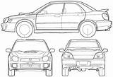 Subaru Impreza Blueprints Car Door 2000 Drawing Sedan Template Sketch Pages Coloring Views sketch template