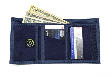 slimfold nylon trifold wallet navy sprocket
