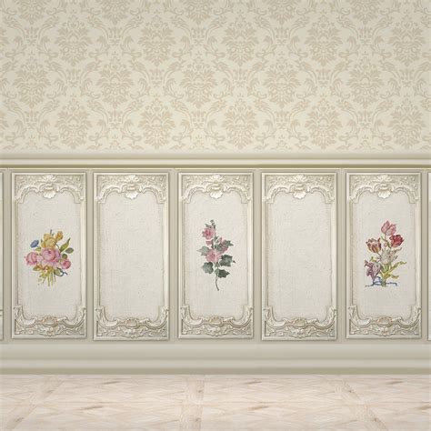 dollhouse printable damask wallpaper  wainscoting digital etsy