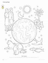 Creation Coloring Pages Gods Getcolorings Printable Getdrawings sketch template