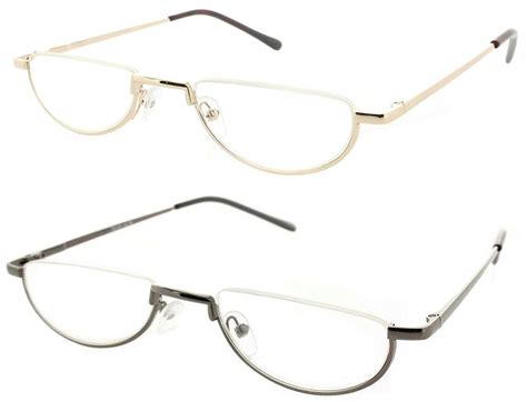 clear lens reading glasses half frame metal readers for men and women