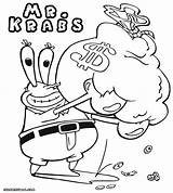 Mr Krabs Drawing Coloring Getdrawings sketch template