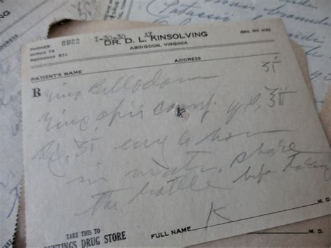 vintage prescription forms rx paper script handwriting etsy