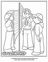 Coloring Pages Citizenship Getdrawings Scout Cub sketch template