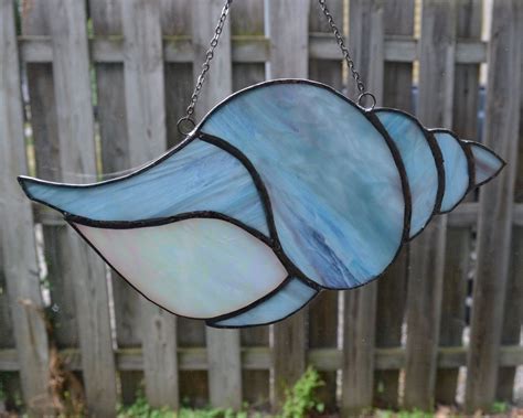 sea shell  stained glass suncatcher stained glass custom stained