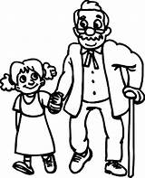 Helping Others Coloring Pages Walking Drawing Oldies Children Grandfather Color Serving People Kids Hand Drawings Cartoon Elderly Clipart Easy Colouring sketch template