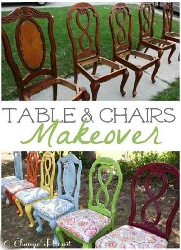 fun kitchen table  chairs makeover