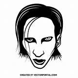 Manson Marilyn Vector Celebrity Illustration Drawing Silhouette Illustrations Tattoos Portrait Vectorportal Musician American Choose Board sketch template