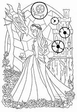 Glass Disney Stained Coloring Pages Sleeping Beauty sketch template
