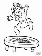 Trampoline Jumping Coloring Kid Jump Clipart Pages Printable Drawing Gymnastics Supercoloring Clipground High Click Dot Popular Coloringhome sketch template