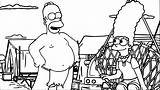 Coloring Simpsons Burning Guy Wecoloringpage Pages sketch template