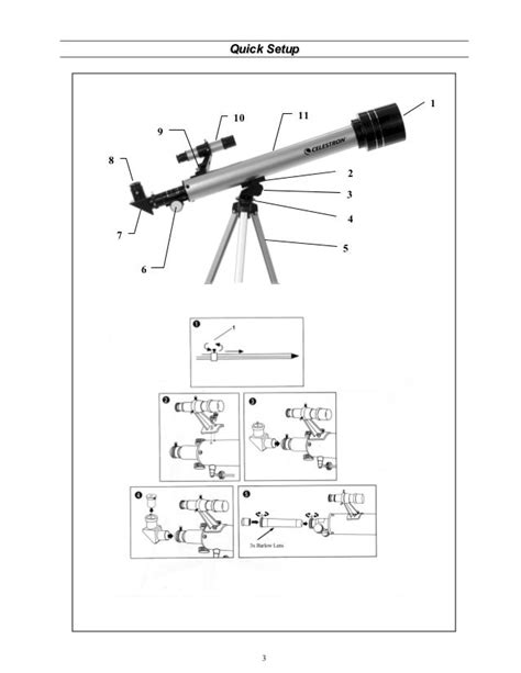 instruction manual celestron powerseeker  telescopes optics tra