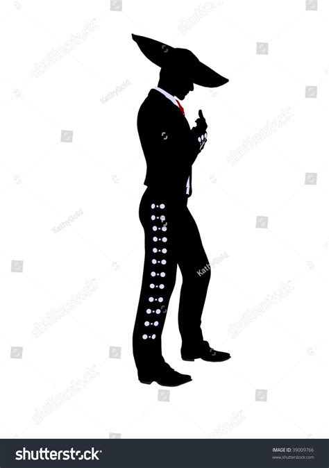 male mariachi illustration silhouette illustration   shutterstock