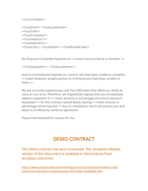 request  expedite payment letter lettering contract template request