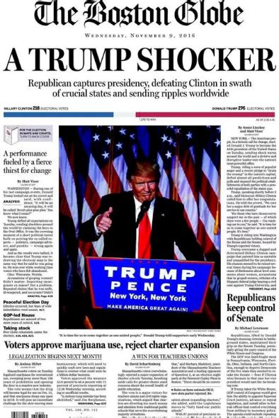 house  horrors donald trumps shock  election victory  newspaper front pages press