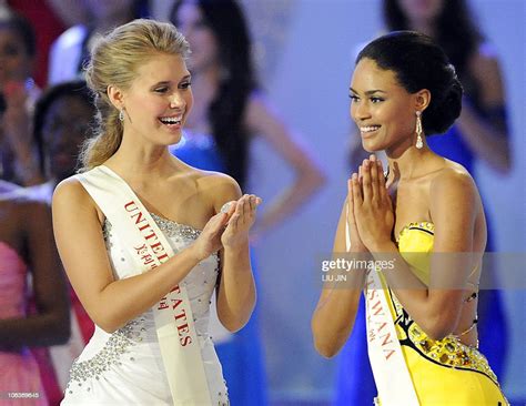 Miss Botswana Emma Wareus Smiles Next To Miss United States As She Is