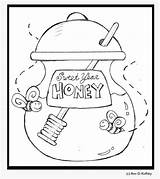 Honey Jars Rosh Hashanah Coloring Pages Jar sketch template