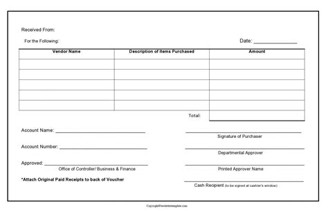 printable cash receipt template  word excel