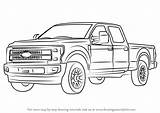 Draw Ford Drawing F350 Drawings Truck Coloring Trucks Pages 350 Step Diesel Sketch Picup Tutorials Template Drawingtutorials101 sketch template