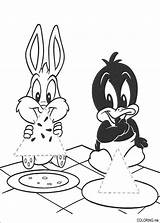 Coloring Pages Bunny Bugs Daffy Duck Tunes Baby sketch template