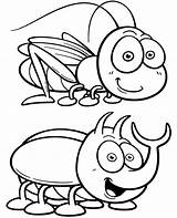 Coloring Bugs Insects Simple Cartoon Print Easy Topcoloringpages Colorng sketch template