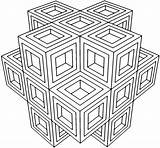Geometrie Isometric Printable Konoplja sketch template