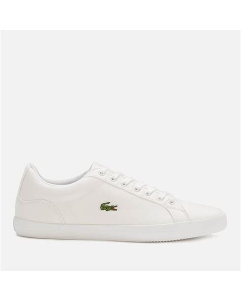 Lacoste Lerond Bl 2 Canvas Low Top Trainers In White For Men Lyst Uk