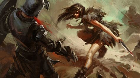 fantasy artwork art warrior women woman female battle fighting wallpaper