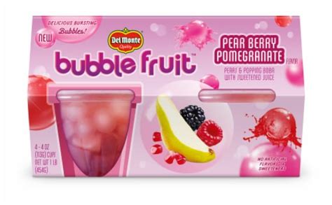 Del Monte Bubble Fruit Pear Berry Pomegrantae Pears And Popping Boba In