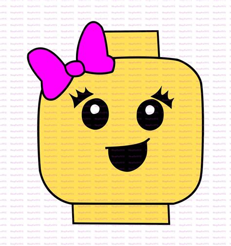 yellow brick   pink bow   head  shown   shape