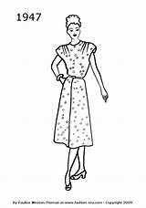 Coloring 1947 Silhouettes 1940s Silhouette sketch template