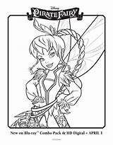 Coloring Pirate Fairy Pages Library Tinkelbell sketch template