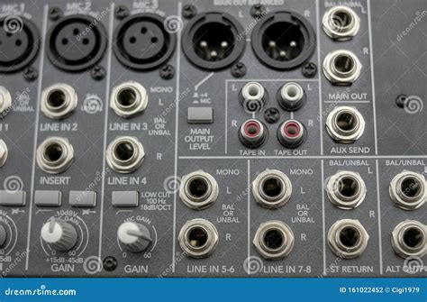 inputs  outputs   analog audio mixer   channels stock photo image  amplifier